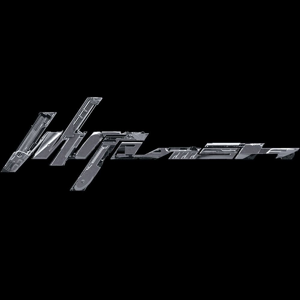 A chrome, distressed metallic WHIPLASH title graphic on a black background.